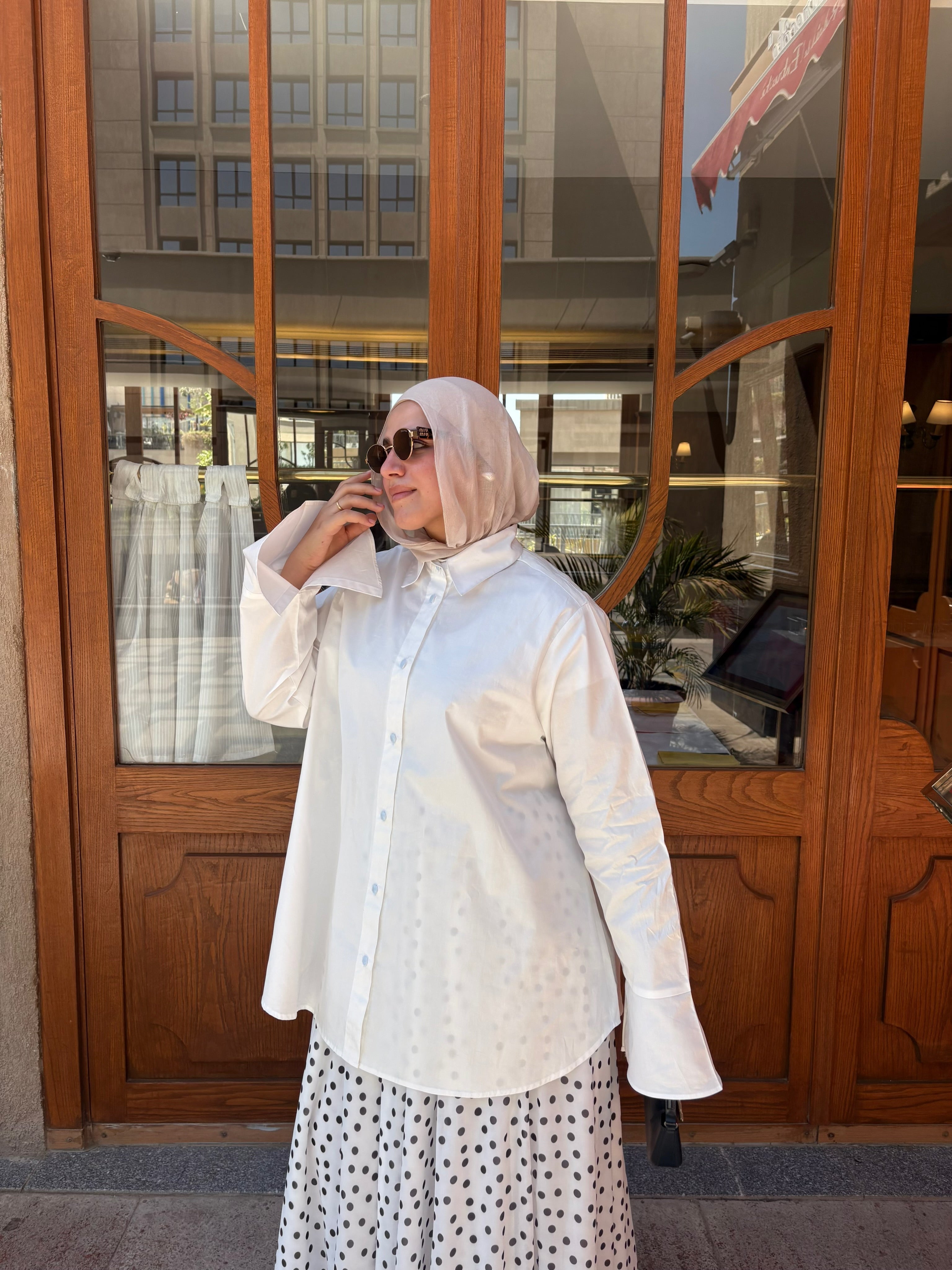White Oversized Poplin Shirt