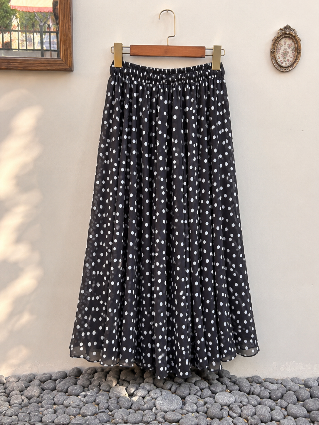 Polka Dot Chiffon Skirt