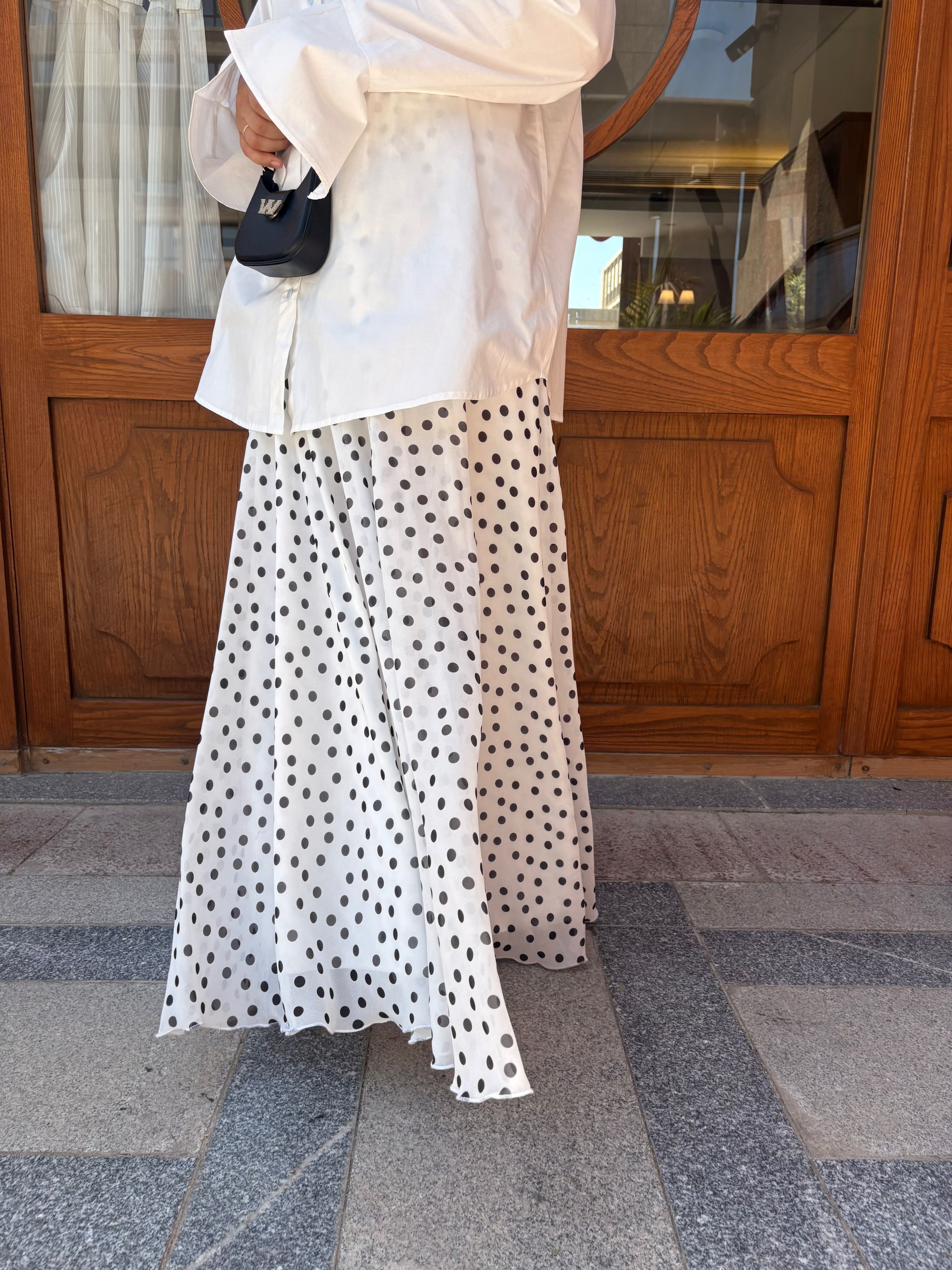 Polka Dot Chiffon Skirt