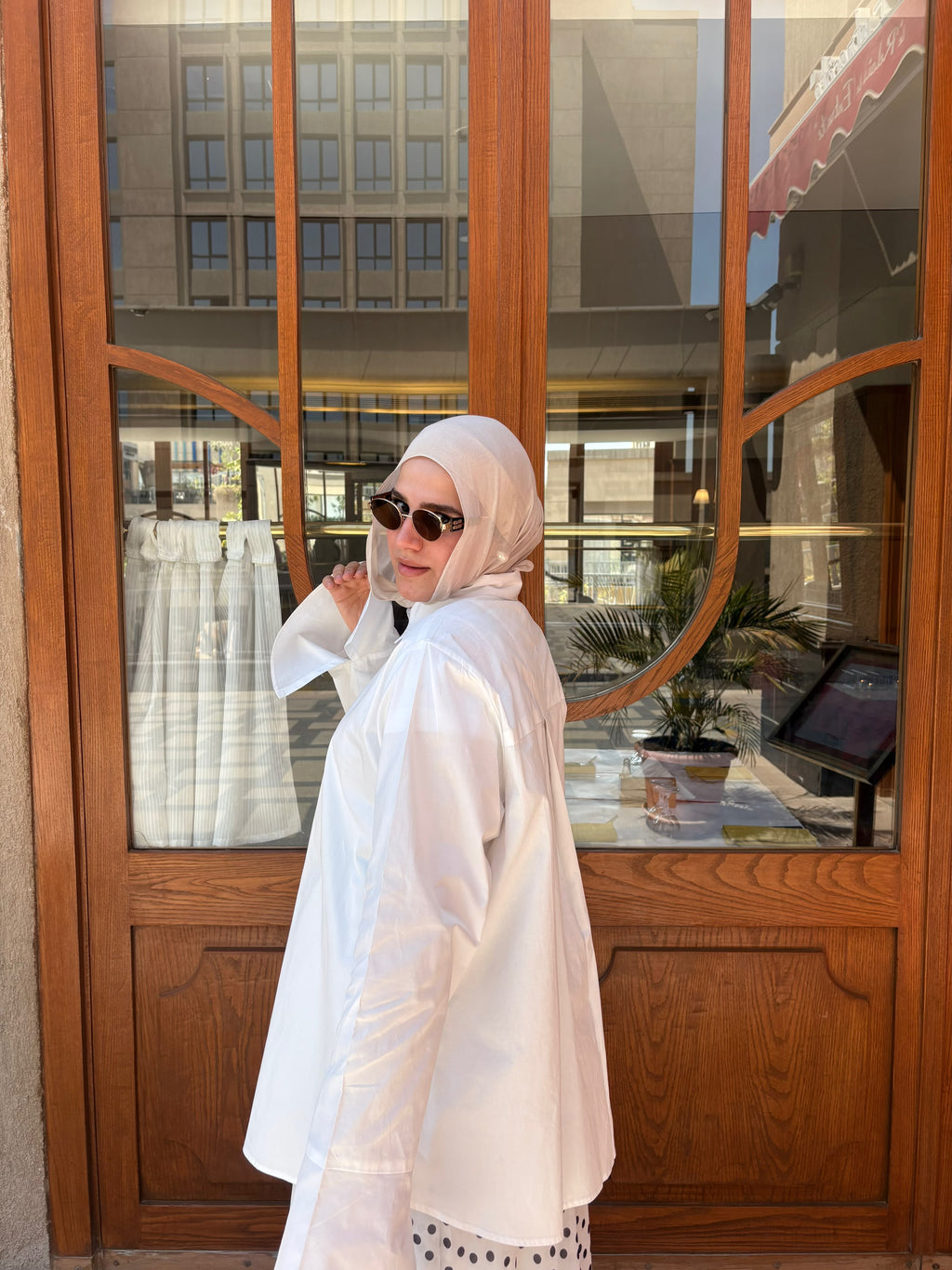 White Oversized Poplin Shirt