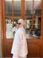 White Oversized Poplin Shirt