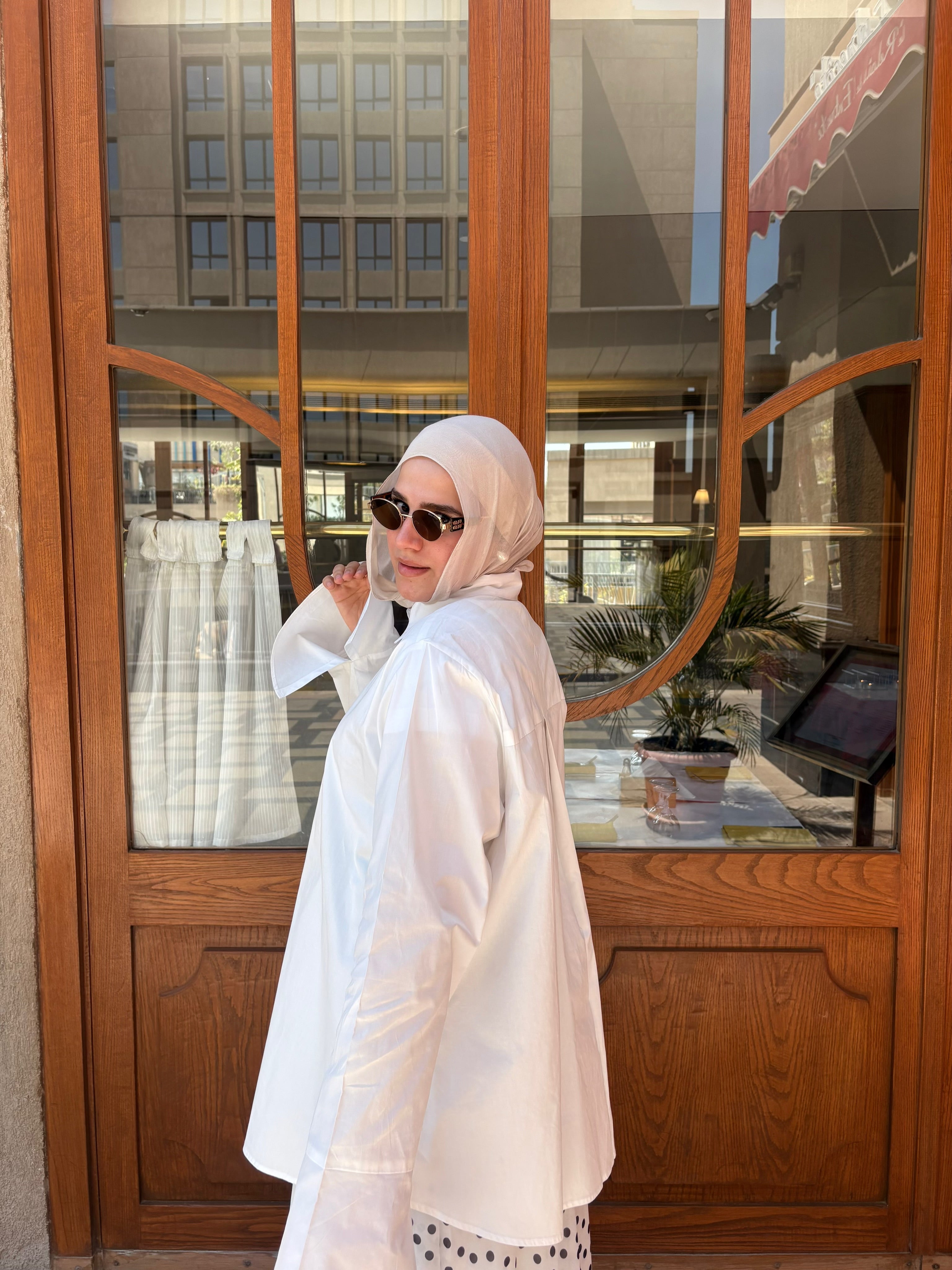 White Oversized Poplin Shirt