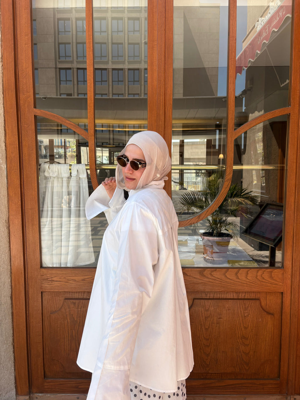 White Oversized Poplin Shirt
