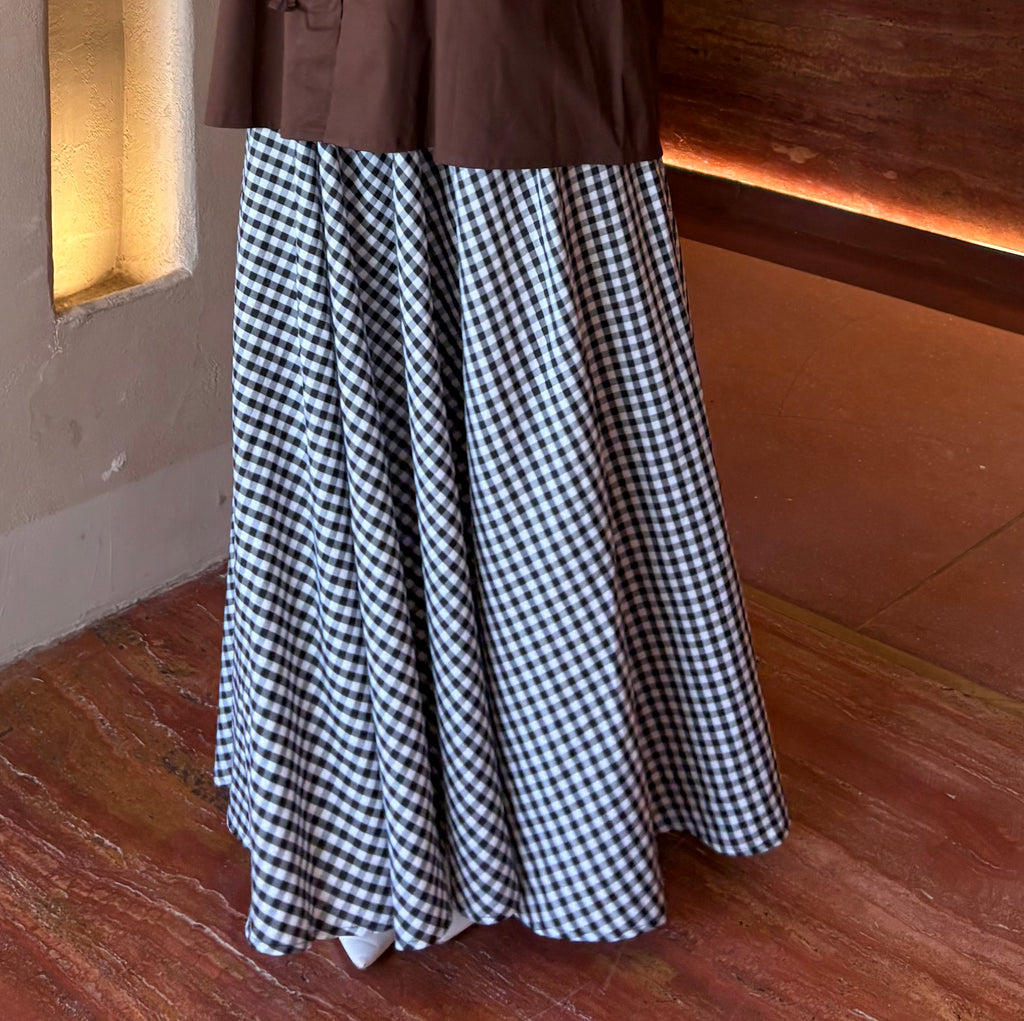 Gingham Flared Skirt