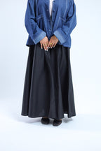 Black poplin skirt