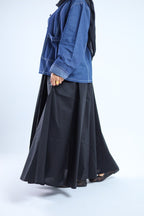 Black poplin skirt